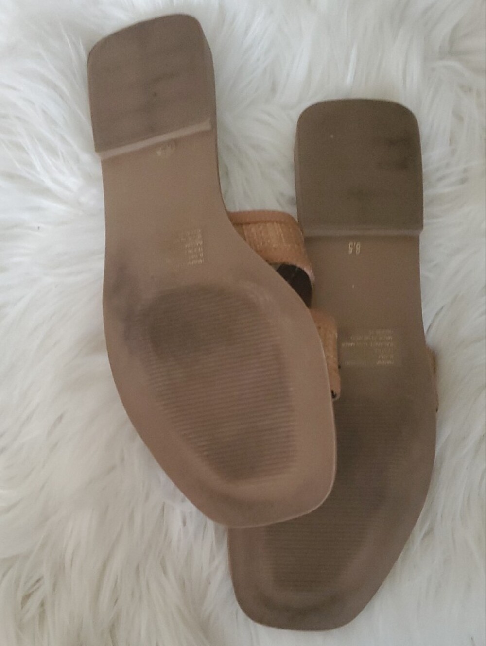 Steve Madden Woven Tan Slide Mules Sandals Size 8.5 - Picture 3 of 10